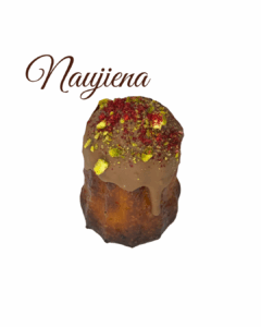 Canele su Dubai šokoladu – Mon Ami prancūziškas desertas su pieniniu šokoladu, pistacijomis ir subtiliu rytietišku akcentu.